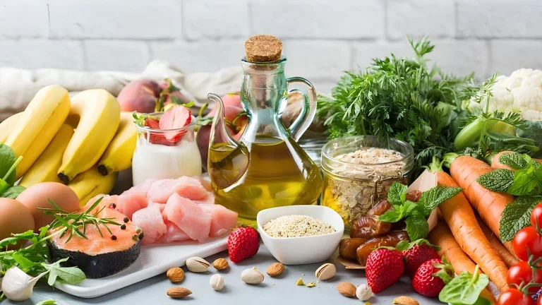 Übersicht frischer Lebensmittel für eine lungengesunde Ernährung