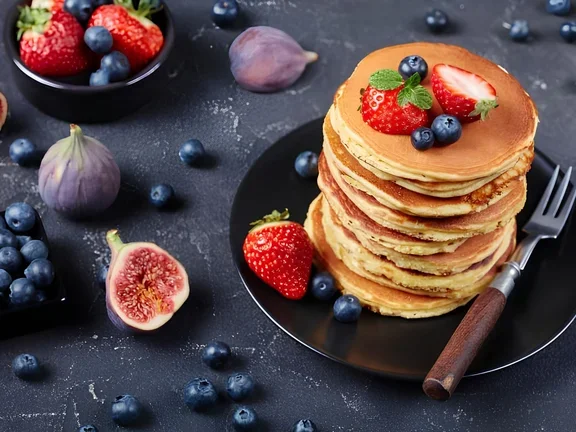 Pancakes mit Beeren - gesunde Desserts