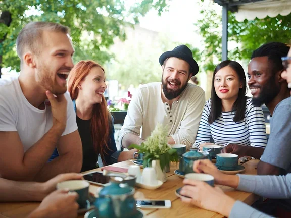 Gruppe mit Menschen in sozialer Situation