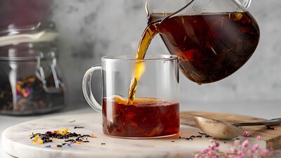 Teekannen mit Teemischung