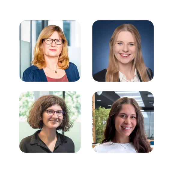 Eine Collage von mehreren Personen, die in die Kamera lächeln